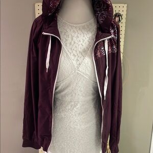 Empyre Purple Bomber Jacket Plush Zip-Up